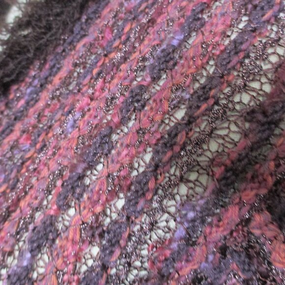 Sigrid Olsen Women's Multicolored Fringe Trimmed Metalic Knit Long Sleeve  Sz S - Picture 7 of 10